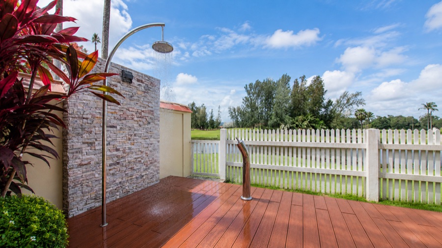 Laguna Links Villa outdoor deck brick tropical garden Phuket